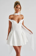 White Off Shoulder Corset Mini Dress