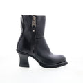 Nelle Womens Black Leather Zipper Casual Dress Boots