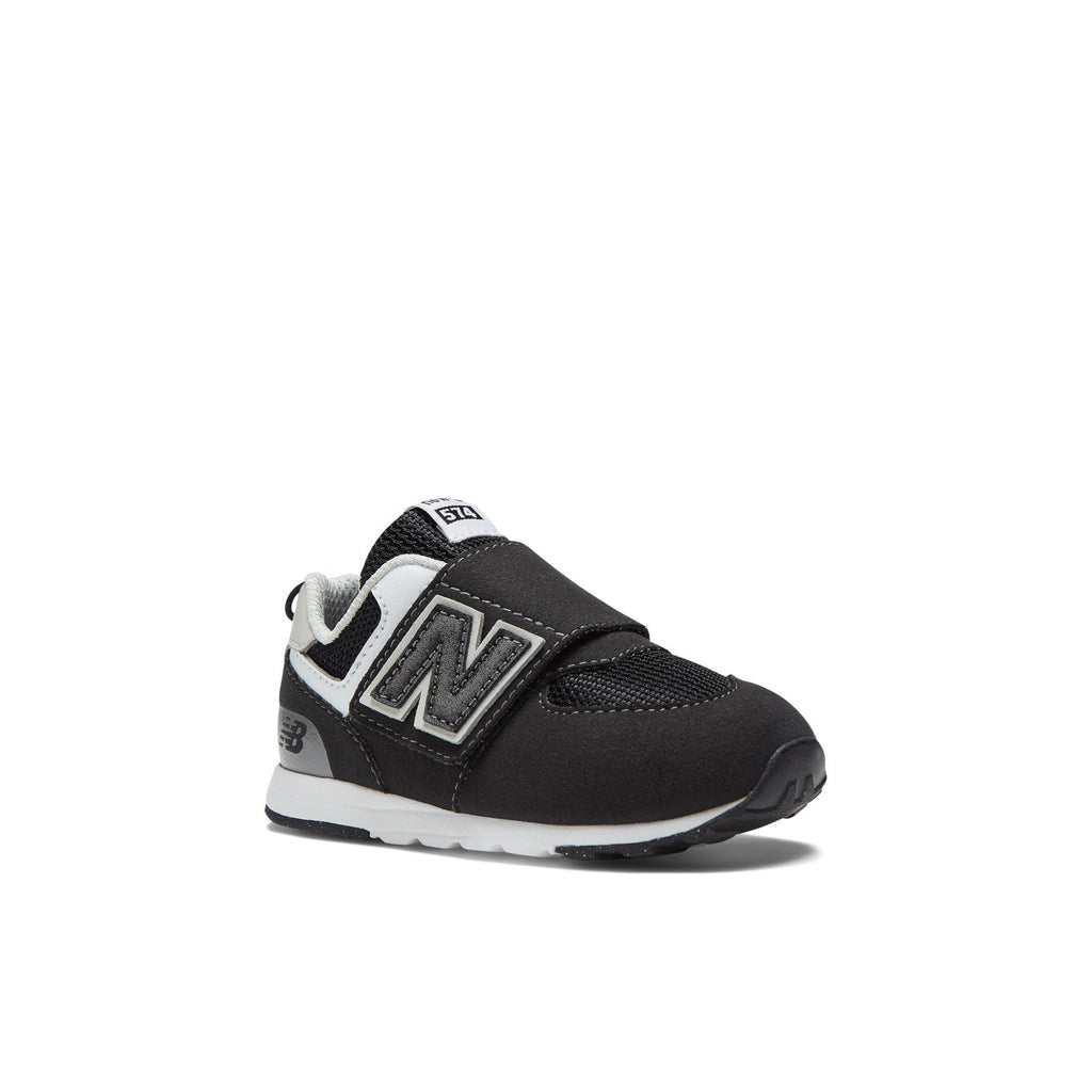Toddler 574 B Hook & Loop in Black with Silver Metallic