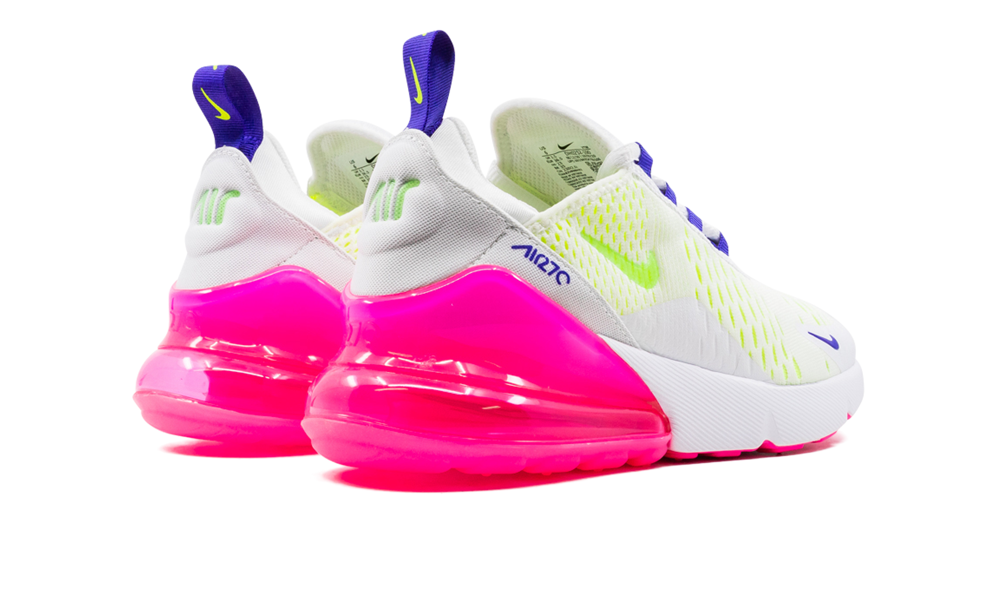 AIR MAX 270 MNS WMNS"White/ Pink Blast/ Volt" DH0252 100
