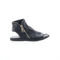 Ritchie Womens Black Leather Zipper Mule Flats Shoes