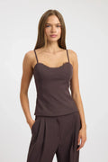 Dark Lace Corset Cami Top