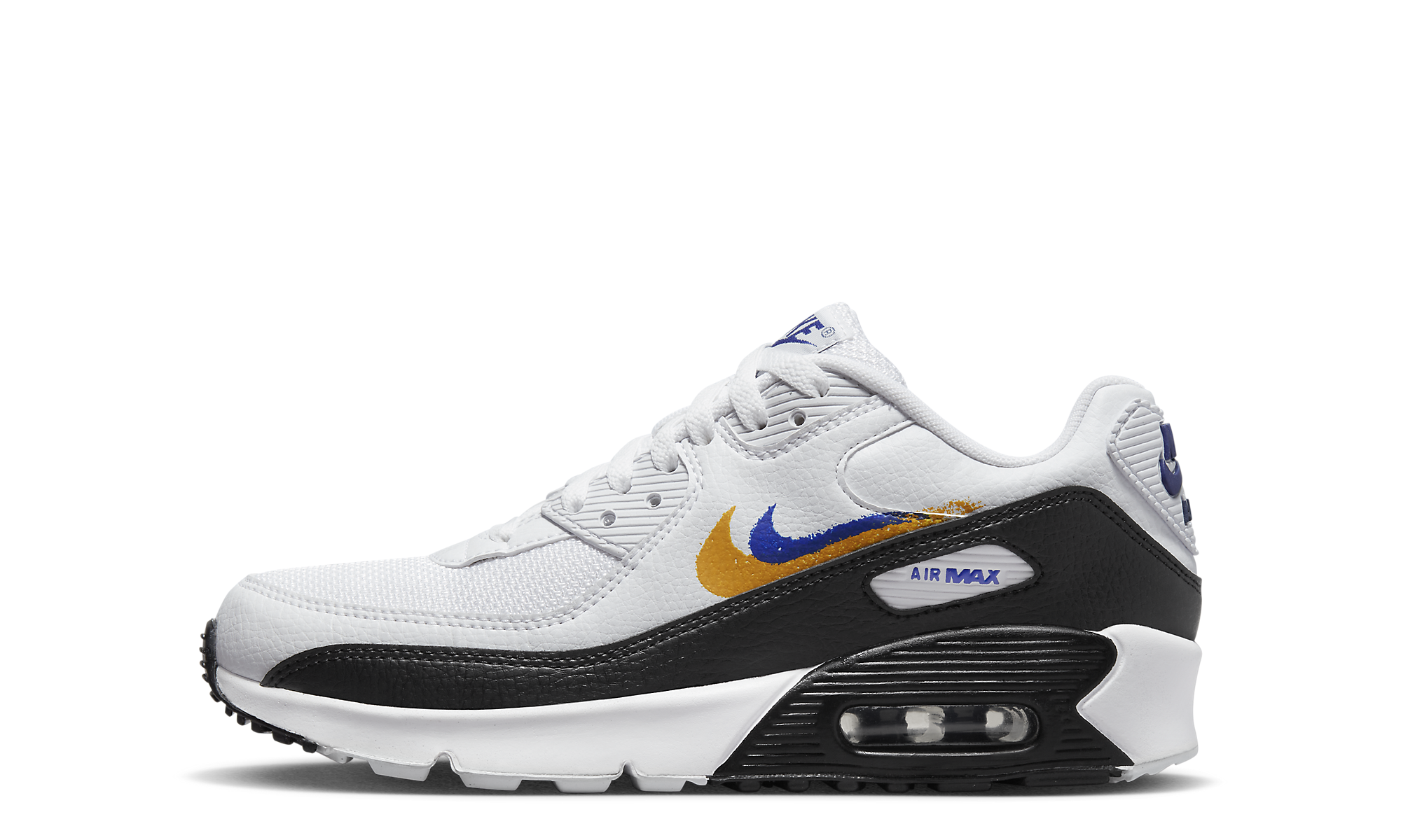 Air Max 90 GS "Double Swoosh White Black Gold Royal" FJ4592 100
