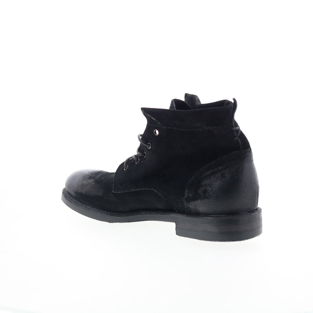 Sye Mens Black Leather Lace Up Casual Dress Boots