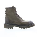 Truett Womens Green Leather Lace Up Casual Dress Boots