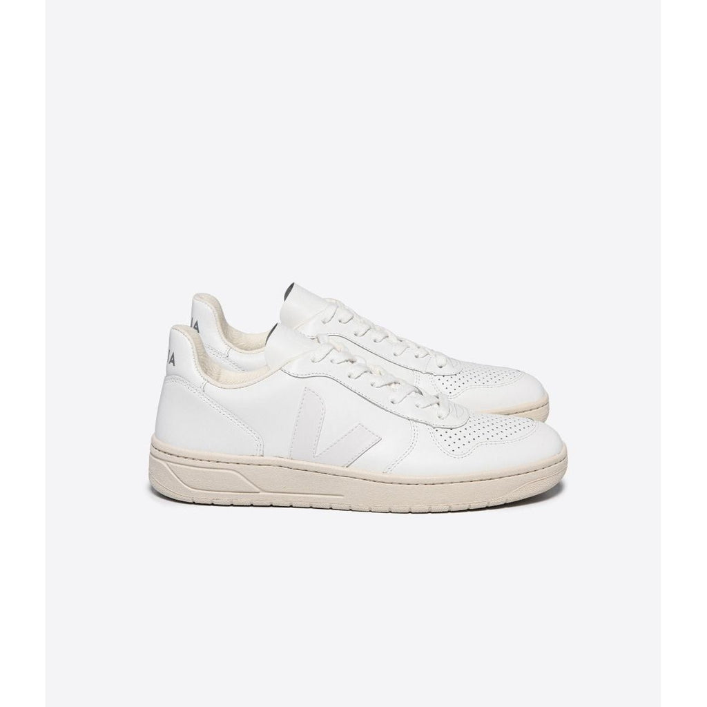 Men's V-10 Leather Sneaker in White